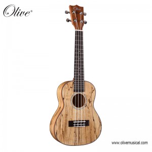 SPALTED ROTTEN ACOUSTIC-ELECTRIC ukulele CONCERT | OLIVE